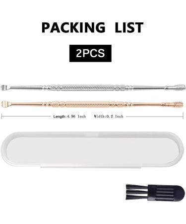 Stainless 360 Spiral Ear Wax Removal Spoon Set - Professional Double-Ended Ear Cleaner Kit with Brush & Storage Box (2PCS) - Buy Online on GoSupps.com