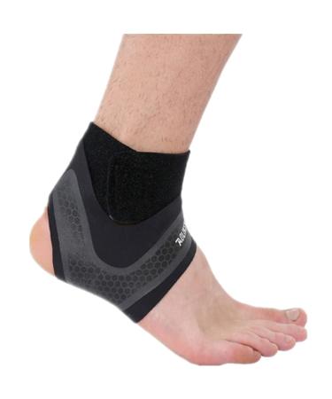 Ankle Support Compression Brace for Men Women Elastic Sprain Foot Sleeve for Sport Protect Plantar Fasciitis Recovery (Black Right Medium) Black Right Medium