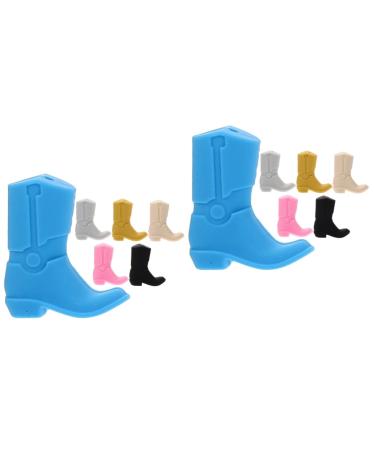 Healeved 12 Pcs DIY Silicone Beads Garland Beads Chewing Toys for Babies Beads in Bulk Pacifier Bead Clips Teething Chew Beads Baby Teether Toys Boot Shape Beads Craft Making Beads Baby Assorted Colorx2pcs 3x1.4x1cmx2pcs