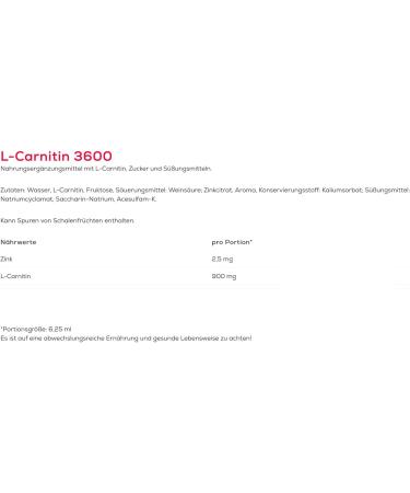 ProVista L-Carnitine Liquid Ampoules - 3600mg per Ampoule with Zinc Cherry Flavor - 2 x 500ml (40 x 25ml) - Optimal Weight Management & Energy Boost - Buy Online on GoSupps.com