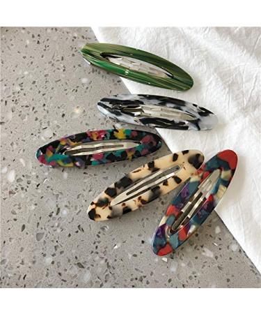 2 Pack Tortoise Shell Acetate Metal Hair Clips - Stylish Leopard Print Thin Barrettes for Women and Girls - Buy Online on GoSupps.com