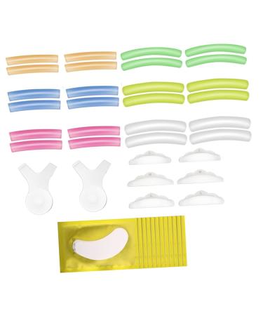 minkissy 1set Eyelash Mat Suit False Eyelash Permanent Pad Lash Lift Rods Makeup Beauty Tool Eyelash Silicone Pad Eyelash Perming Pad Silicone Tool Lash Lift Brush Plastic Extend Curly