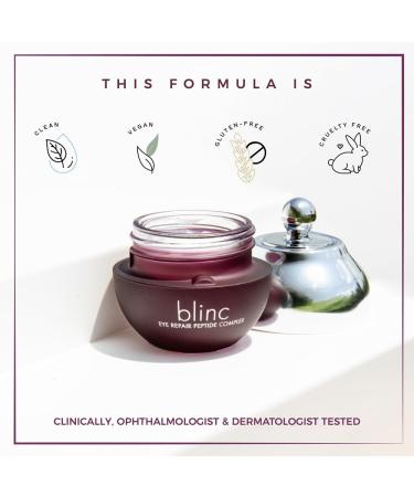 blinc Eye Repair Peptide Complex | Clean Vegan Eye Cream | Anti-Aging Anti-Wrinkle Ultra Hydrating | Reduces Fine Lines Dark Circles & Puffiness | Brightens Firms & Evens Skin | 15 g / 0.53 oz - Buy Online on GoSupps.com