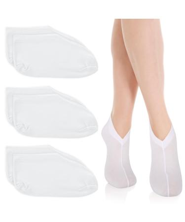 3 Pairs Moisturizing Socks Overnight Spa Socks for Dry Feet Cotton Moisture Enhancing Socks Lotion Socks for Cracked Heel Repair Cosmetic Moisturizing Socks for Women White