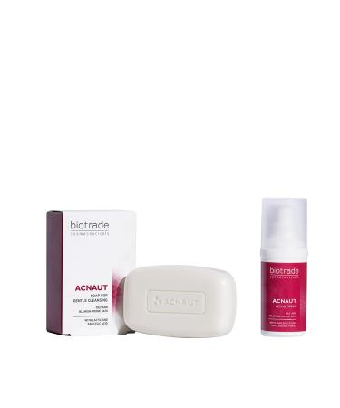 Biotrade Active Cream 30 ml & Soap 100 g | Best for Oily Acne-Prone Skin | Reduces Pimples Redness & Pores - Buy Online on GoSupps.com