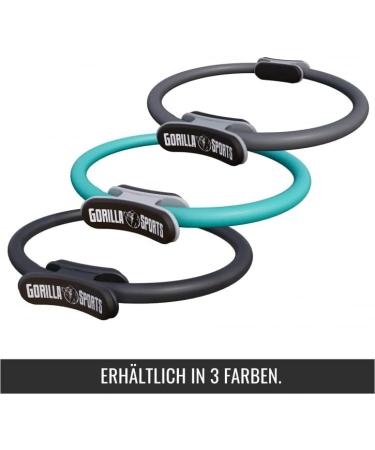 Gorilla Sports Pilates Ring - 36cm Light & Slipproof Resistance Circle for Yoga & Fitness - Double Handle Padded Includes Bag - Thigh Trainer in Gray - Buy Online on GoSupps.com