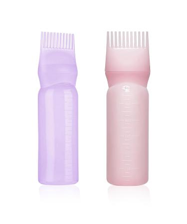 ZZLBZN 2Pcs Hair Oil Applicator Bottle with Comb Oil Applicator Bottle for Hair Oil Bottle for Hair Dye Applicator Bottle with Tip Squeeze 120ml for Salon Hair Care Hair Coloring Paint Art Glue