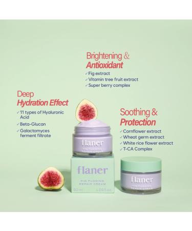 Fig Pudding Barrier Repair Cream 11x Hyaluronic Acid Moisturizer Cream Barrier Care Ceramide Hydration and Barrier Strengthening Vegan Korean Skincare Dry & Sensitive Skin 1.69 fl.oz - Buy Online on GoSupps.com