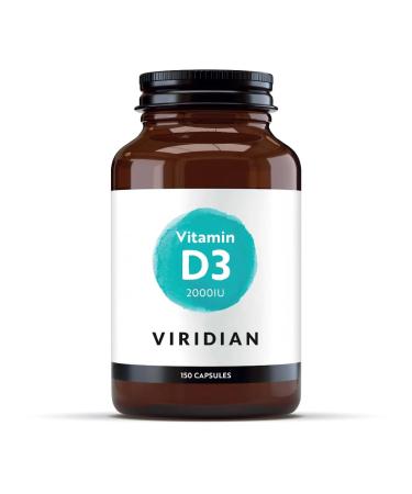 Viridian - Vitamin D3 2000IU - 150 Vegan Capsules for Bones Teeth & Immunity | Clinically Studied Plant Sourced Formula | Optimal Dose | 100% Active Ingredients No Artificial Additives