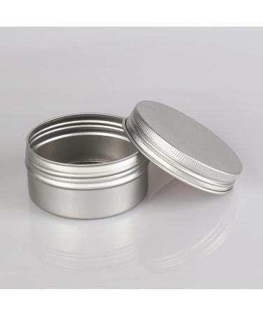 Zeoabsy 10-Piece Silver Aluminum Tins - 80ml Round Screw Cap Cans for Cosmetics Candles & Ointments | Includes 5 Spatulas & Label - Buy Online on GoSupps.com