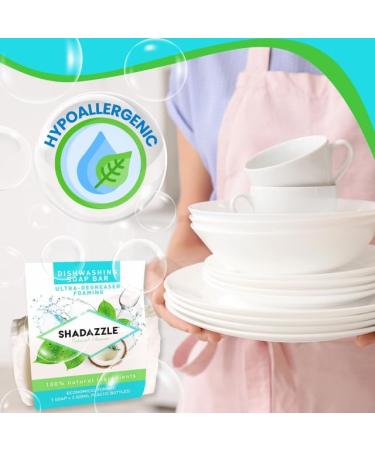 Shadazzle Solid Dish Soap Bar 3 Pack | Eco-Friendly Zero Waste Dishwashing Soap | Ultra-Degreasing All-Natural Ingredients for Squeaky Clean Dishes - Buy Online on GoSupps.com