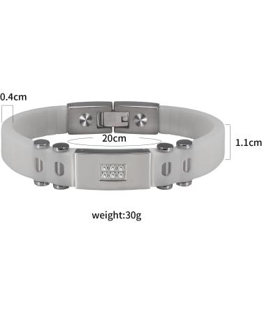 Yinox Magnetic Silicone Bracelet for Men & Women - Germanium & Black Ore - Ideal for Middle Age & Seniors - Buy Online on GoSupps.com