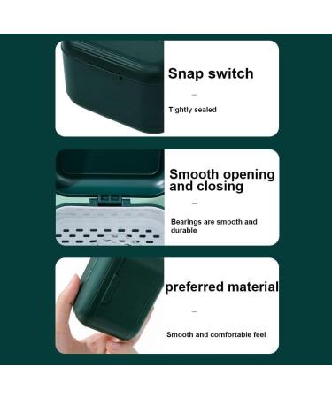 Fulenyi Prosthesenbadtui - Removable Tooth Storage Container & Night Protection Case for Dentures | Green Cleaning Etui for Mouth Protection - Buy Online on GoSupps.com