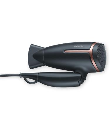 Beurer Style Pro HC25 Travel Hair Dryer - Dual Voltage Lightweight Portable Hairdryer (1200/1600 Watts) - Ion Function & Overheat Protection - Gold/Black - Buy Online on GoSupps.com
