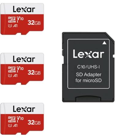 Lexar 32GB Micro SD Card 3 Pack with Adapter - Up to 100MB/s, U1 Class10 V10 A1, High Speed TF Card (3 Cards + 1 Adapter) - Buy Online on GoSupps.com