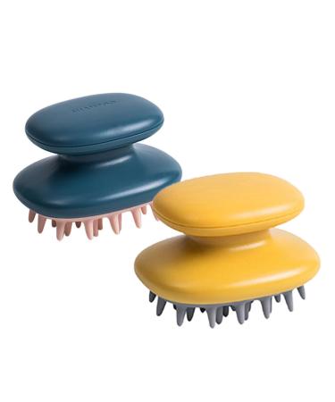 minkissy Scalp Massage Shampoo Scrubber Brush 2 Pieces in Yellow Hair Scalp Hair Scalp Water Spa Gentle Scalp Massage