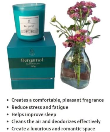 LUYS Premium 2-Wick Bergamot Scented Candle | Stress Relieving Lavender | Long Lasting Luxury Candle - 60+ Hours Burn Time - Buy Online on GoSupps.com