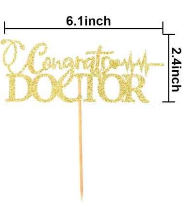 Congrats Doctor Cake Topper 2023 Doctors Graduation Cake Decor Medical School Grad Party Decorations Gold Glitter - Buy Online on GoSupps.com