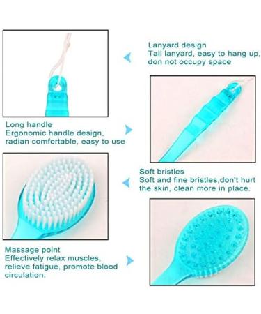 Yosoo Long Handle Bath Shower Body Brush - Super Soft Bristles Back Scrubber for Wholesome Dry Skin - Buy Online on GoSupps.com