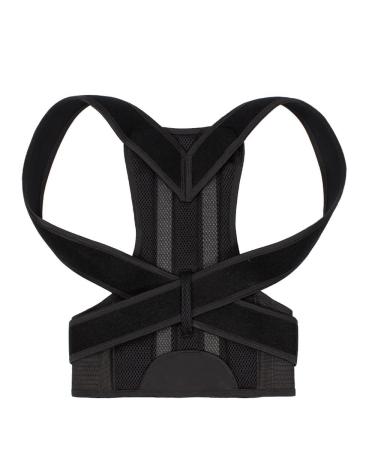 Adjustable Full Back Brace Posture Corrector for Men & Women - X-Small Black Hunchback Relief Belt for Neck & Shoulder Pain - Buy Online on GoSupps.com