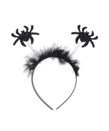 Glamour Girlz Womens Girls Mens Fancy Dress Up Party Role School Play Costume Hen Do Halloween Deely Deeley Bopper Animal Headband Hairband Hair Alice Band Goth Steampunk Black Feather Spiders