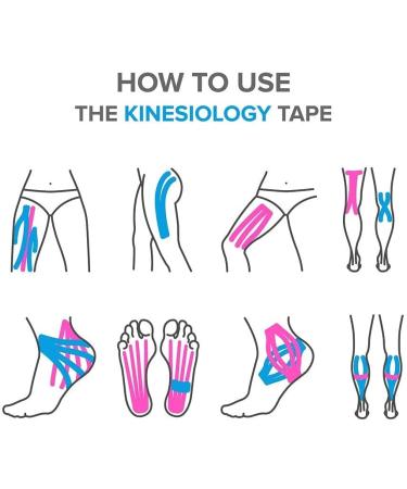 Shop Kinesiology Tape for Athletes | 16ft Water Resistant Latex Free Elastic for Knee Elbow & Shoulder Pain - Pink - Buy Online on GoSupps.com