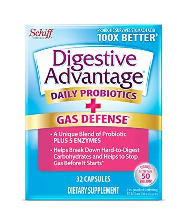 Schiff Digestive Advantage Fast Acting Enzymes + Daily Probiotic 40 Capsules