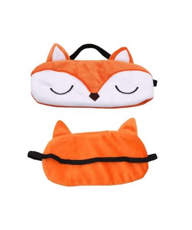 RUITASA 3D Cute Novelty Cartoon Animal Sleeping Eye Mask Plush Blindfold Travel Sleep Masks Super Soft Funny Eye Cover for Kids Girls and Adult (Orange Fox)