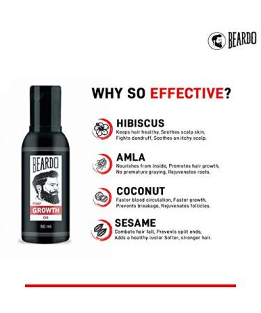 Glamorous Hub Beardo Beard & Hair Growth Oil - 50ml | Boost Beard Growth & Thickness | Worldwide Shipping - Buy Online on GoSupps.com