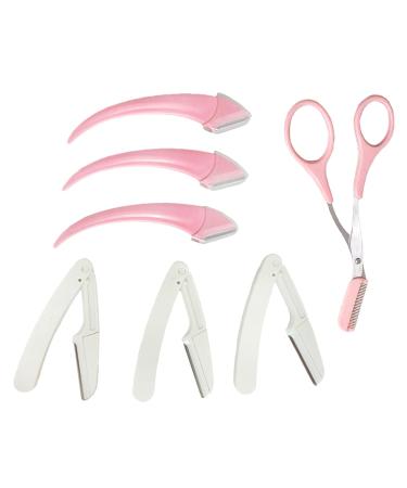 Dermaplaning Blades for Face /Eyebrow Face Razors for women Face Eyebrow Razors Dermaplaning Tool Kit Stainless Blades Eyebrow Shaper for Women Men Makeup. 7pcs set