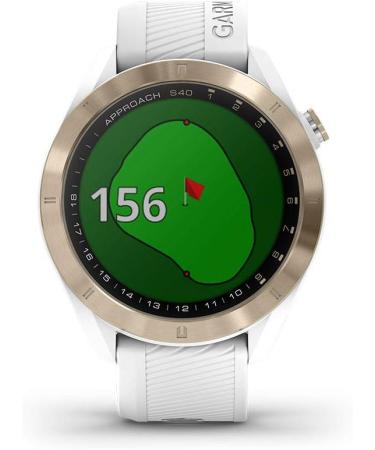 Garmin Approach S40 GPS Golf Smartwatch | Stylish & Lightweight Design | Touchscreen Display | White/Light Gold - Buy Online on GoSupps.com