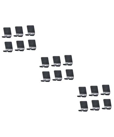 Zerodeko 18 Stk razor hanger razor hook stands dance-free bathroom hook decorative wall hook wall wearers put socket holder hook bar space aluminum cabinet child 4.5x4cmx3pcs black 6stkx3stk