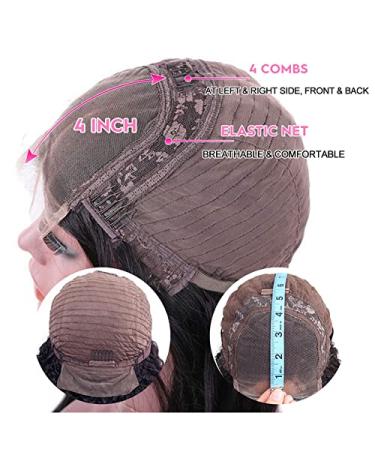 MDL 180% High Density 12 Inch Body Wave Lace Front Human Hair Wig - Pre Plucked, Bleached Knots, Glueless Brazilian Virgin Hair - 4x4 Closure Wigs - Buy Online on GoSupps.com