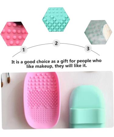 FRCOLOR Set of 4 Makeup Brush Exfoliating Pad Makeup Cleaning Mat Makeup Brush Washer Cleaning Mat for Makeup Brush Keychain Comb Makeup Box Silica Gel Cleaner Portable - Buy Online on GoSupps.com
