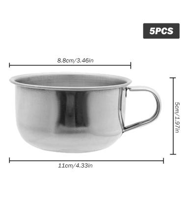 Premium 5pcs Stainless Steel Shaving Soap Bowls - Durable Shaving Mugs with Handle for Home & Barber Shop - Buy Online on GoSupps.com
