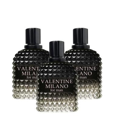 Perfume for Men Valentine Milano Eau de Toilette Natural Spray Men Cologne Masculine Scent 3.4 Fl Oz/100ML 3Pack Valentine Milano-3PCS 3.4 Fl Oz (Pack of 1)