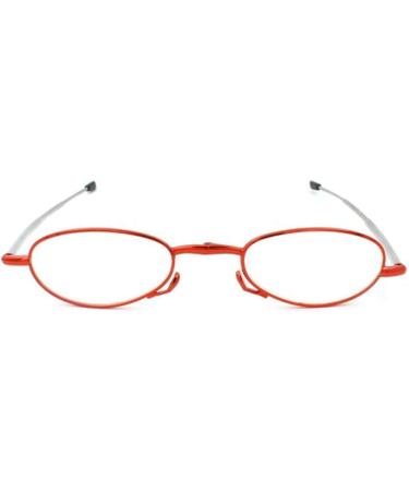 Cokobin Foldable Reading Glasses +1.5 - Stainless Steel Anti-Blue Light Aid for Men & Women - Hard Shell Case - Red - Buy Online on GoSupps.com