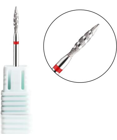 BNG Cuticle Drill Bit Flame Electric Nail Efile Professional Diamond Carbide 3/32 - Fine Grit Manicure File Tool (Style-F) - Buy Online on GoSupps.com