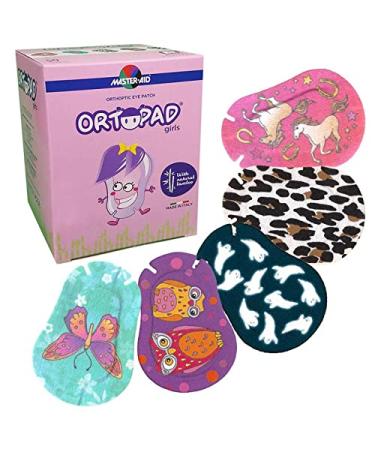 Ortopad Bamboo Girls Eye Patches, 50/Box (Medium Size, 2-4 yrs) Ghosts/Owls Pack