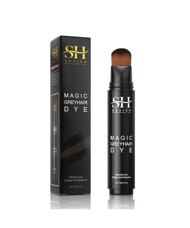 SEVICH Grey Hair Dye Brush Pens - Hair Root Touch Up Temporary White Hair Cover for Solon Home 20ml Darkbrown dark brown