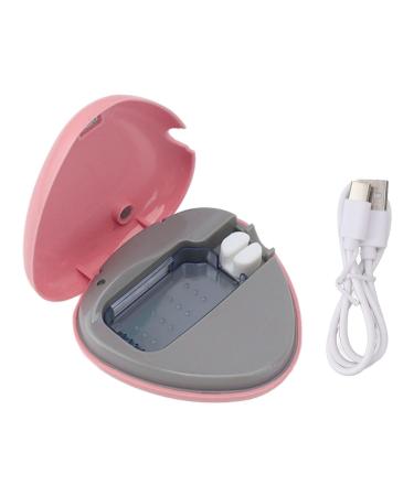 AUNMAS Travel Toothbrush Sanitizer Rechargeable Toothbrush Cleaner with USB Cable Portable Toothbrush Sterilizer Covers for Home and Outdoor Use (Pink)