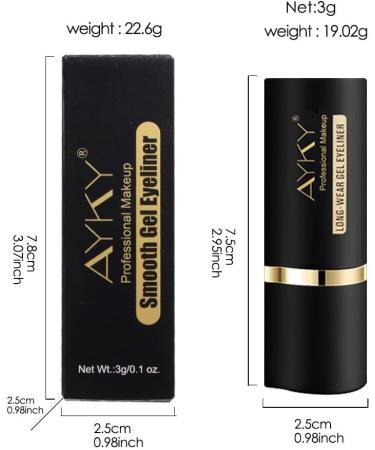 Ayky Long Wear Gel Eyeliner Natural Black Eyeliner Cream Waterproof Eyeliner Crayon Waterproof Long Wear Liquid Eyeliner Pencil Smokey Eye Liners Eyeshadow Pen (4pcs) - Buy Online on GoSupps.com
