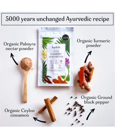 SugaVida Organic Turmeric Superblend 240g | Triple-Strength Curcumin | Instant Golden Milk & Turmeric Latte | Ayurvedic Blend | Great Taste Award Winner - Buy Online on GoSupps.com
