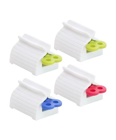 4-Piece Set of Toothpaste Squeezer Toothpaste Roller Squeezer Toothpaste Dispenser Tube Squeezer Toothpaste Press Toothpaste Holder Toothpaste Holder Cosmetic Oil Squeezer (Green Blue Red)