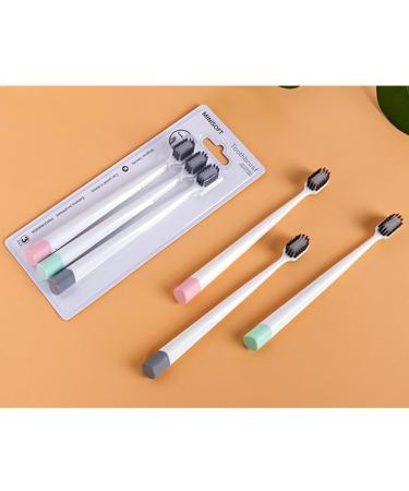3Pcs Bamboo Charcoal Toothbrush Set for Adults | Wide Head Design | Eco-Friendly Oral Care - Travel & Home Use - Buy Online on GoSupps.com