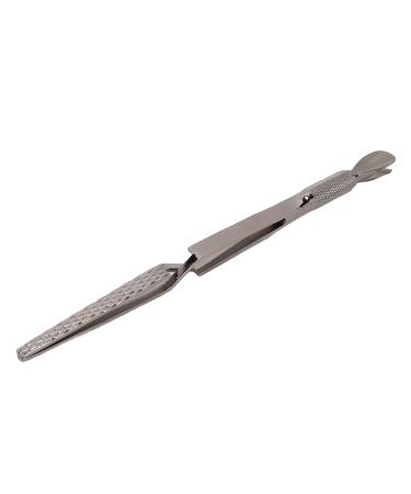 Nail Shaping Tweezers Double End Portable Nail Cuticle Pusher Stylish Look for Home (Ruthenium Black)