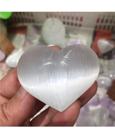 Natural Crystal Rough Natural White Selenite Carving Heart Raw Gemstone Crystal Crystal Stones