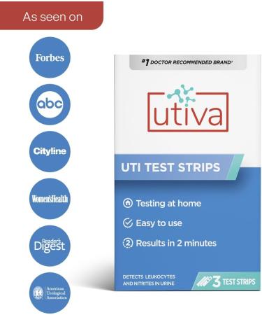 Utiva UTI Test Strips Home Test Kit for Urinary Tract Infection Clinically Accurate Results in 2 Minutes Urine Test Strips for Women and Men Bundle of 3 Boxes (9 Strips) 9 count (Pack of 1) - Buy Online on GoSupps.com