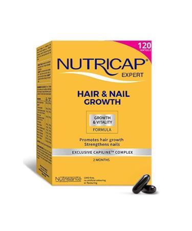 NUTRISANTE Nutricap Expert Hair & Nail Growth - Food Supplement for Fast Hair Growth - Exclusive Capiline Complex - Promotes Hair Growth & Development - Biotin Walnut Oil Vitamin B3-120 softgels
