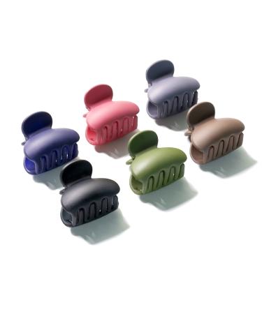 Hair Claw Clips For Women Girls 6PCS  1.57 Inches Matte Polycarbonate Non Slip Jaw Clip Styling Tools Thick Medium Fine Hair Clamp Clips Accessories (6 Colors)